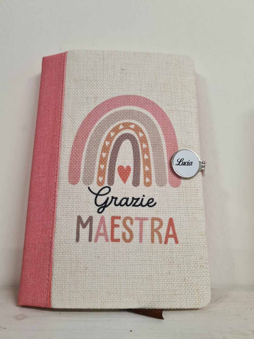 Agenda mini in iuta Maestra personalizzata