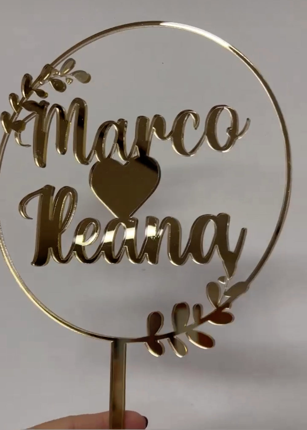 Cake topper in plexiglass