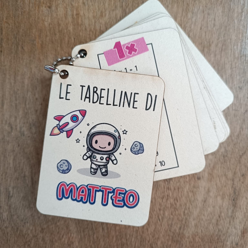 
                      
                        Tabelline in cartolegno astronauta
                      
                    