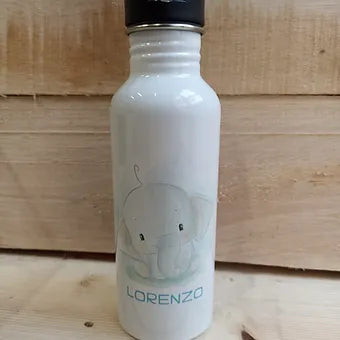 Borraccia Sporty termica in Acciaio Inox con Elefante - 600ml