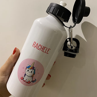 Borraccia in Alluminio 400 ml Personalizzata con mini Unicorno