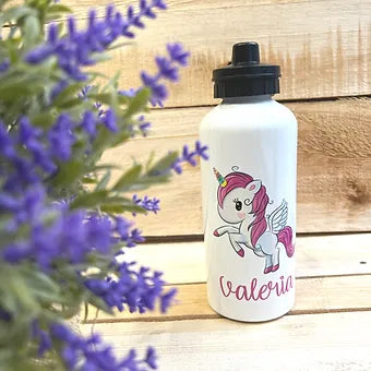 Borraccia in Alluminio 400 ml Personalizzata con Unicorno viola