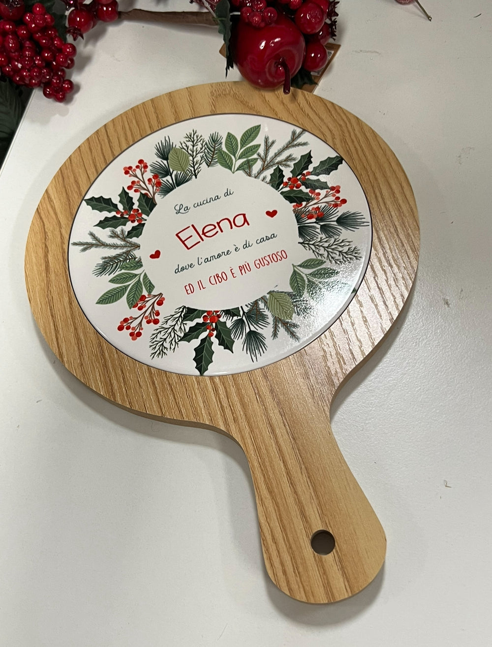 Tagliere tondo - idea regalo Natale