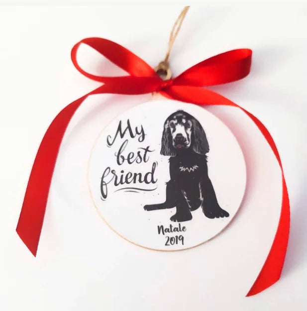 Pallina di legno per Natale personalizzata Dog