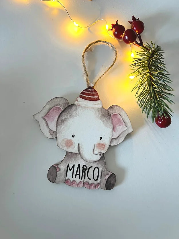 Pallina di Natale in CartonLegno con Nome - Idee regalo Natale