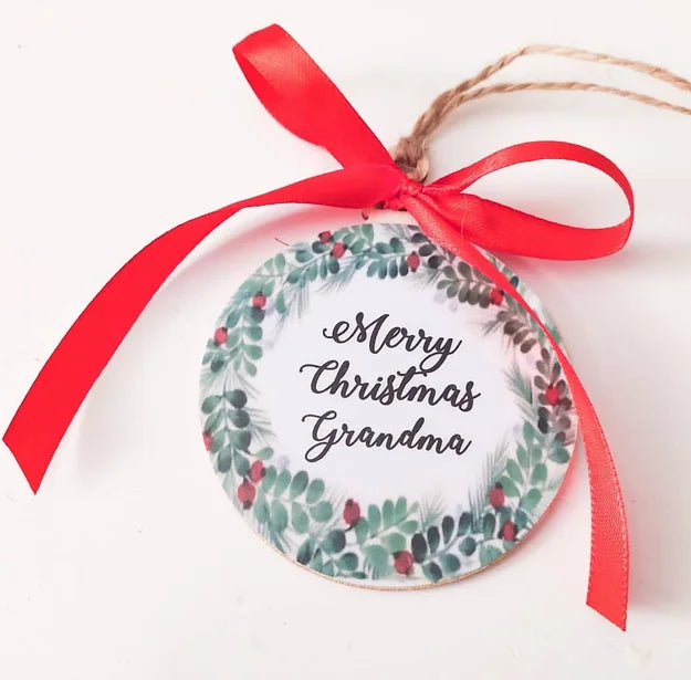 Pallina legno Natale personalizzata Grandma