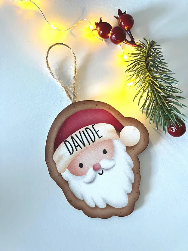 Pallina legno personalizzata babbo natale