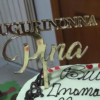 Personalizzazione Caketopper in plexiglass auguri nonna - idee regalo