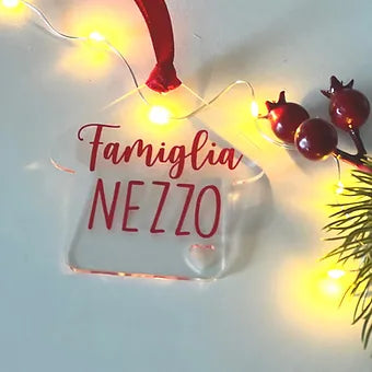 Personalizzazione Pallina di Natale in plexiglass famiglia - Idee regalo