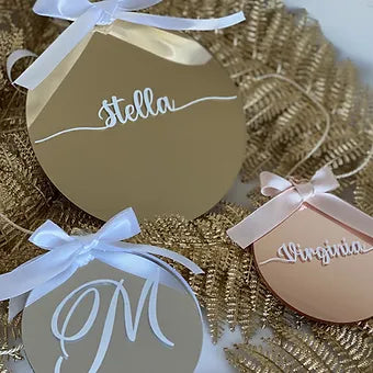 Personalizzazione Pallina di Natale in plexiglass oro - Idee regalo