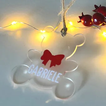 Personalizzazione Pallina di Natale in plexiglass orso - Idee regalo