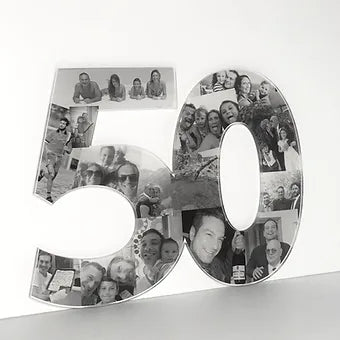 Numero 50 in Plexiglass in bianco e nero- Idee regalo