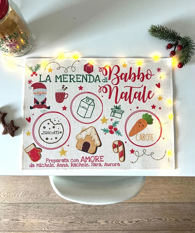 Tovaglietta in Canvas Personalizzata per Babbo Natale - idee regalo