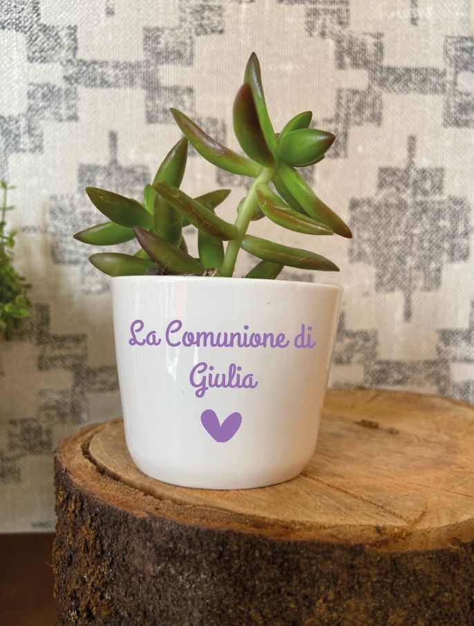 Vaso in ceramica bianco personalizzato