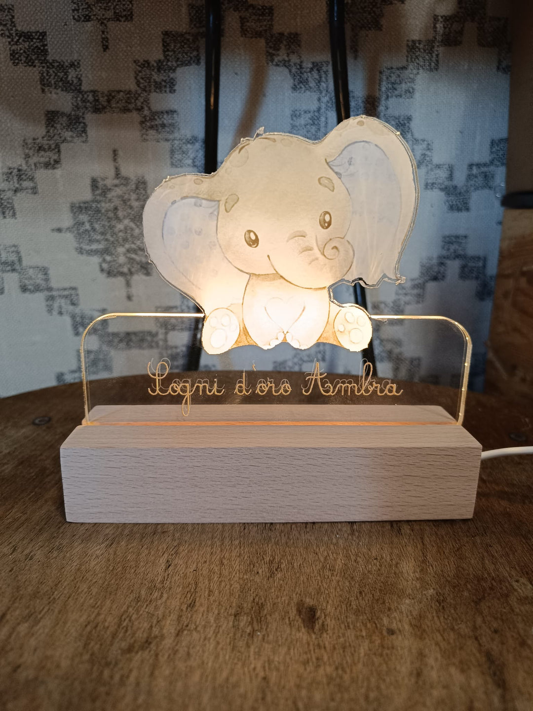 Lampada LED Elefantino personalizzata