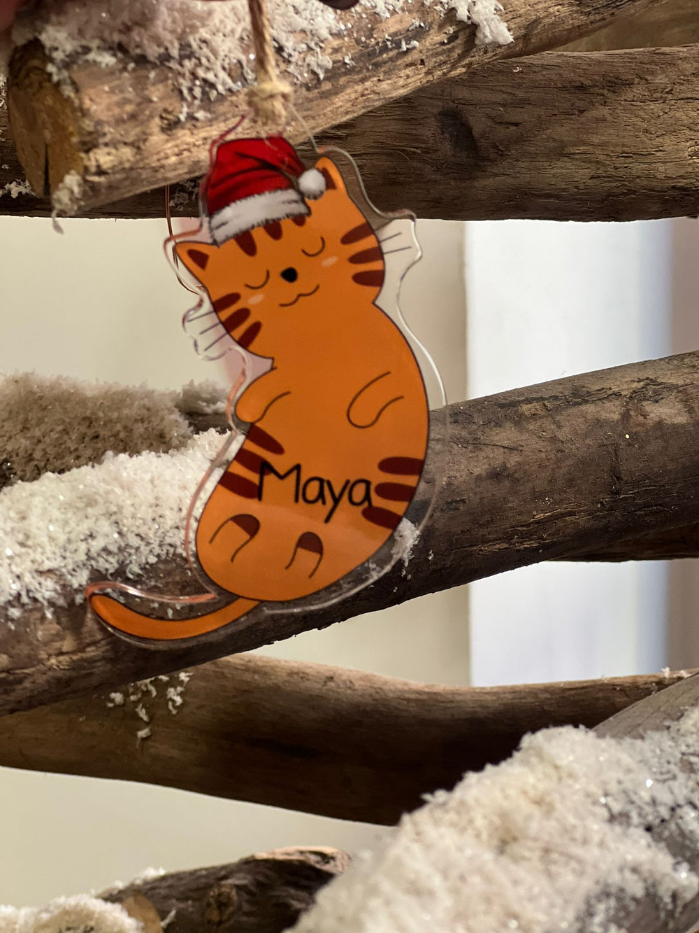 Pallina di plexiglass per Natale personalizzata gattino