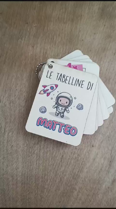 Tabelline in cartolegno astronauta