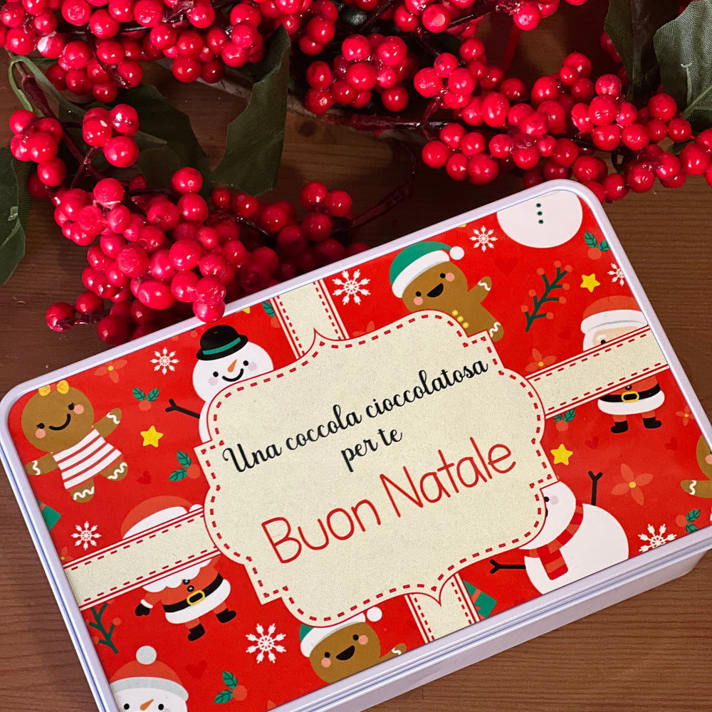 
                      
                        Scatola in alluminio personalizzata con cioccolatini - Idee regalo Natale
                      
                    