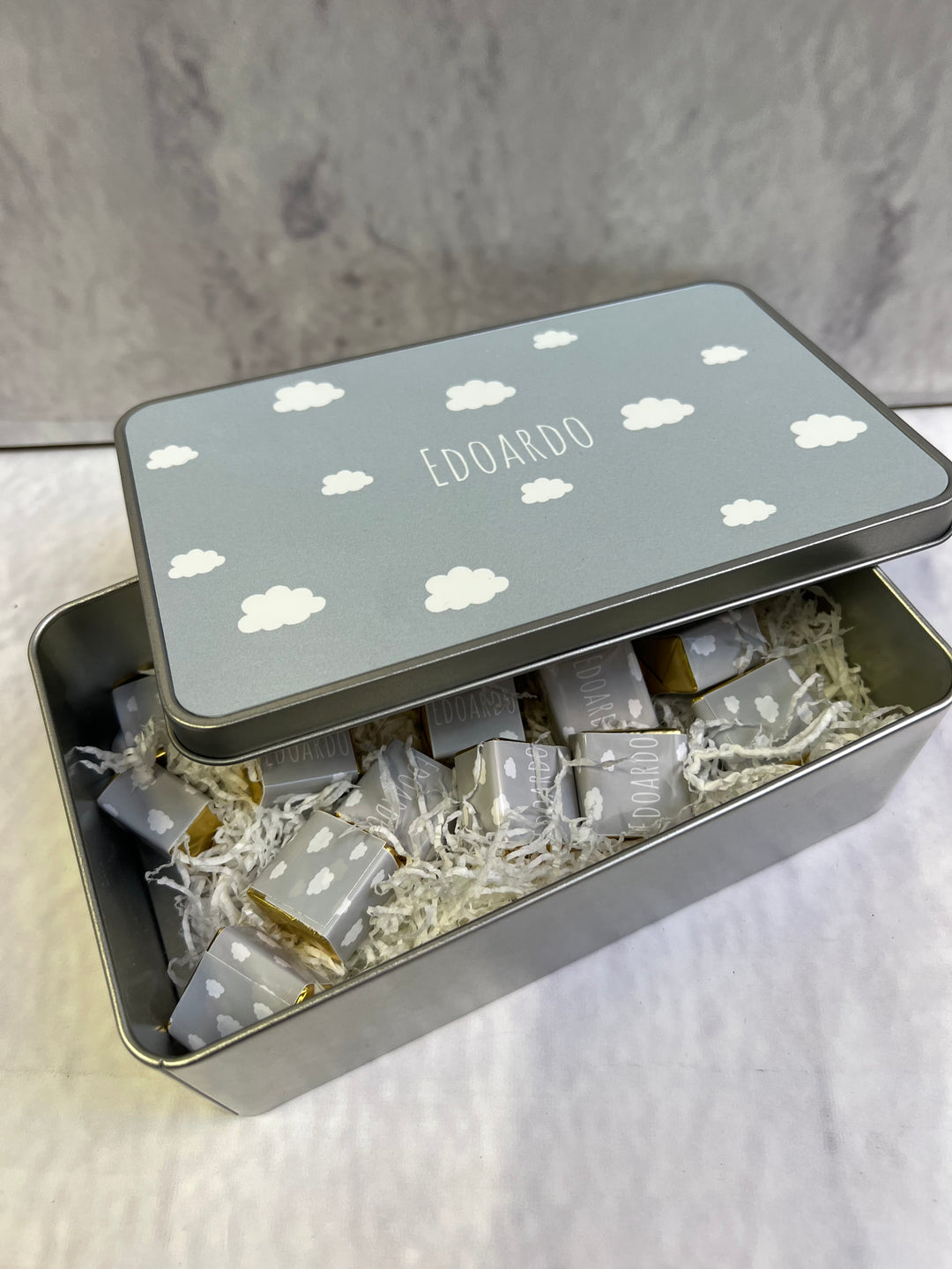 Scatola in Alluminio Personalizzata con cioccolatini - Idee regalo