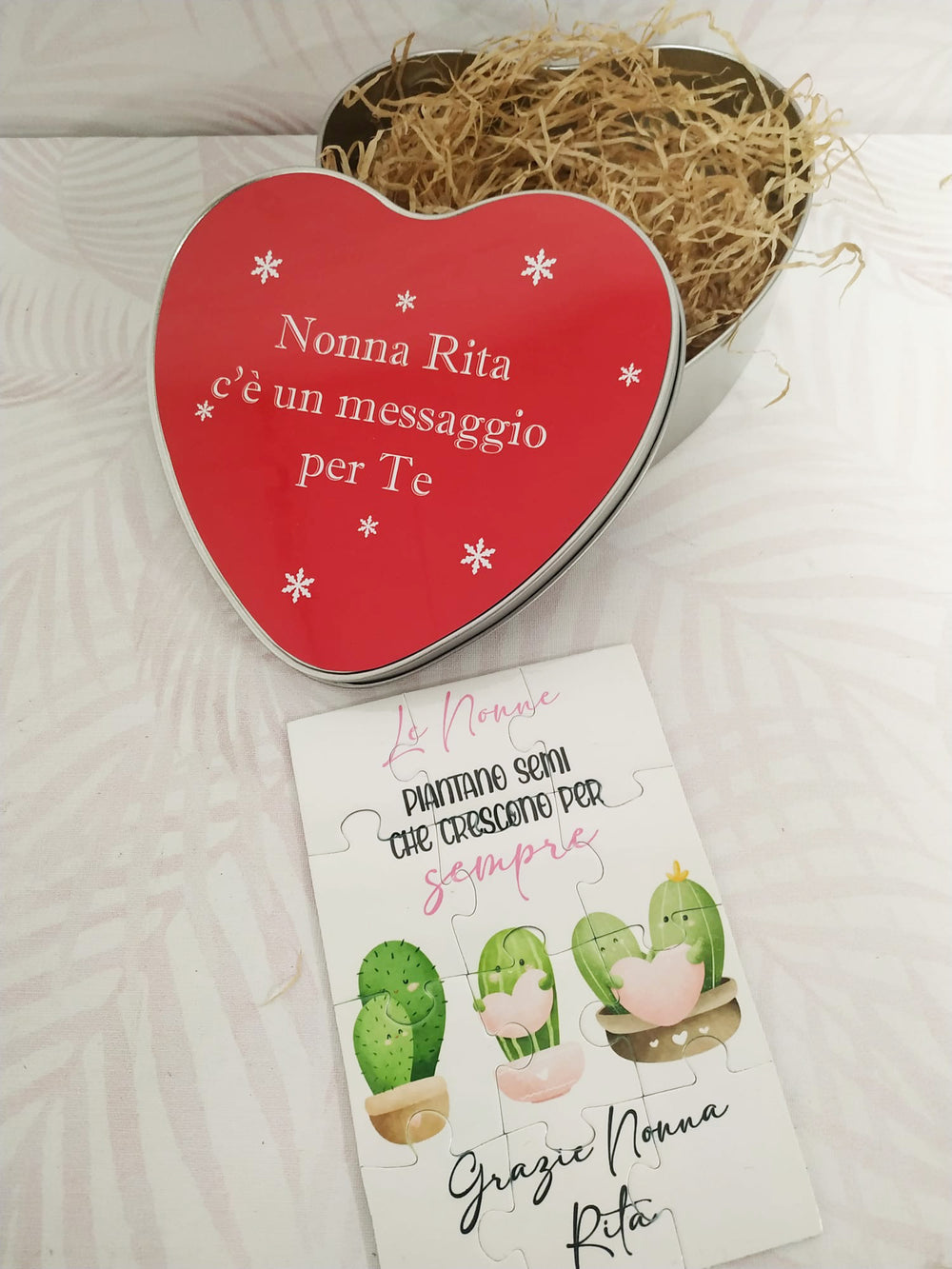 Scatola in Alluminio Cuore e Puzzle per Nonni - Idee regalo