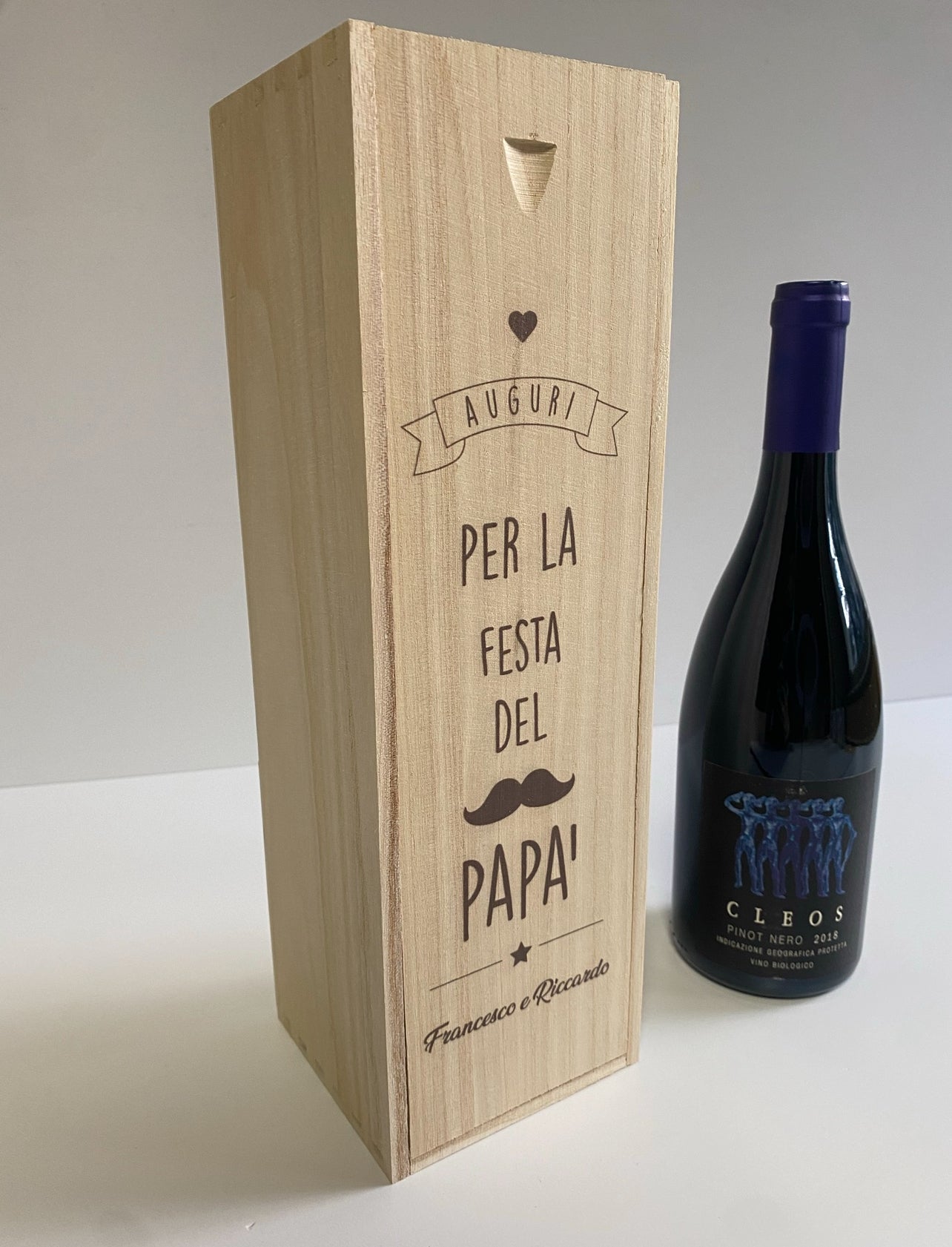 Scatola porta vino personalizzata - Festa del Papà