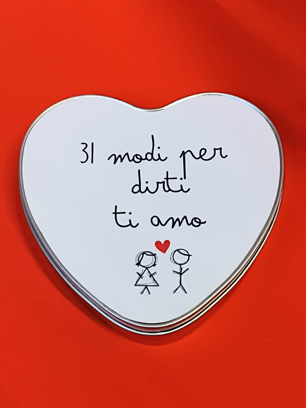 Scatola in alluminio con dedica per San Valentino