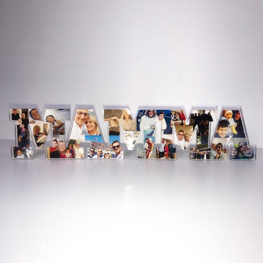 Scritta Mamma in Plexiglass con foto - Idee regalo