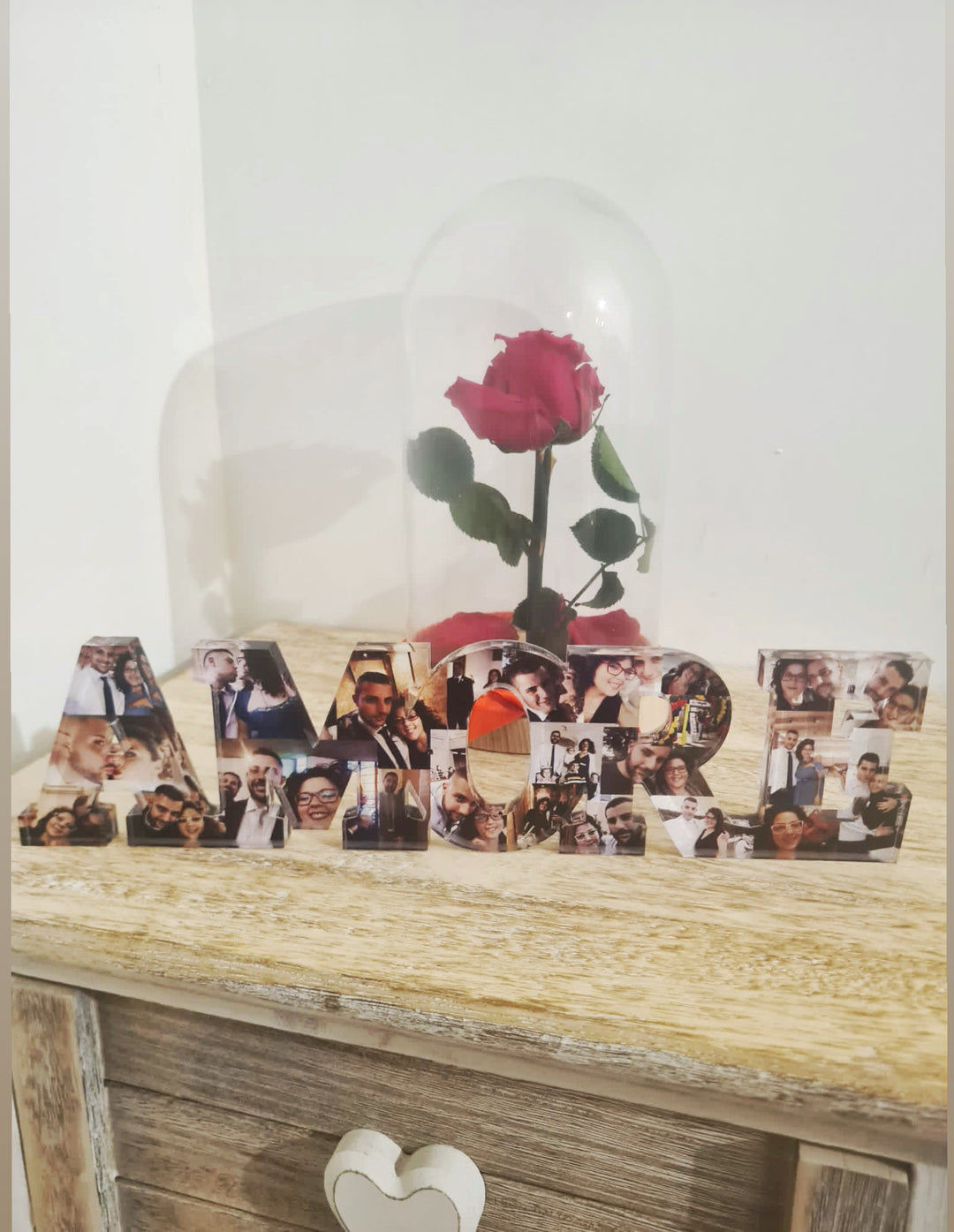 Scritta Amore in Plexiglass con foto - Idee regalo